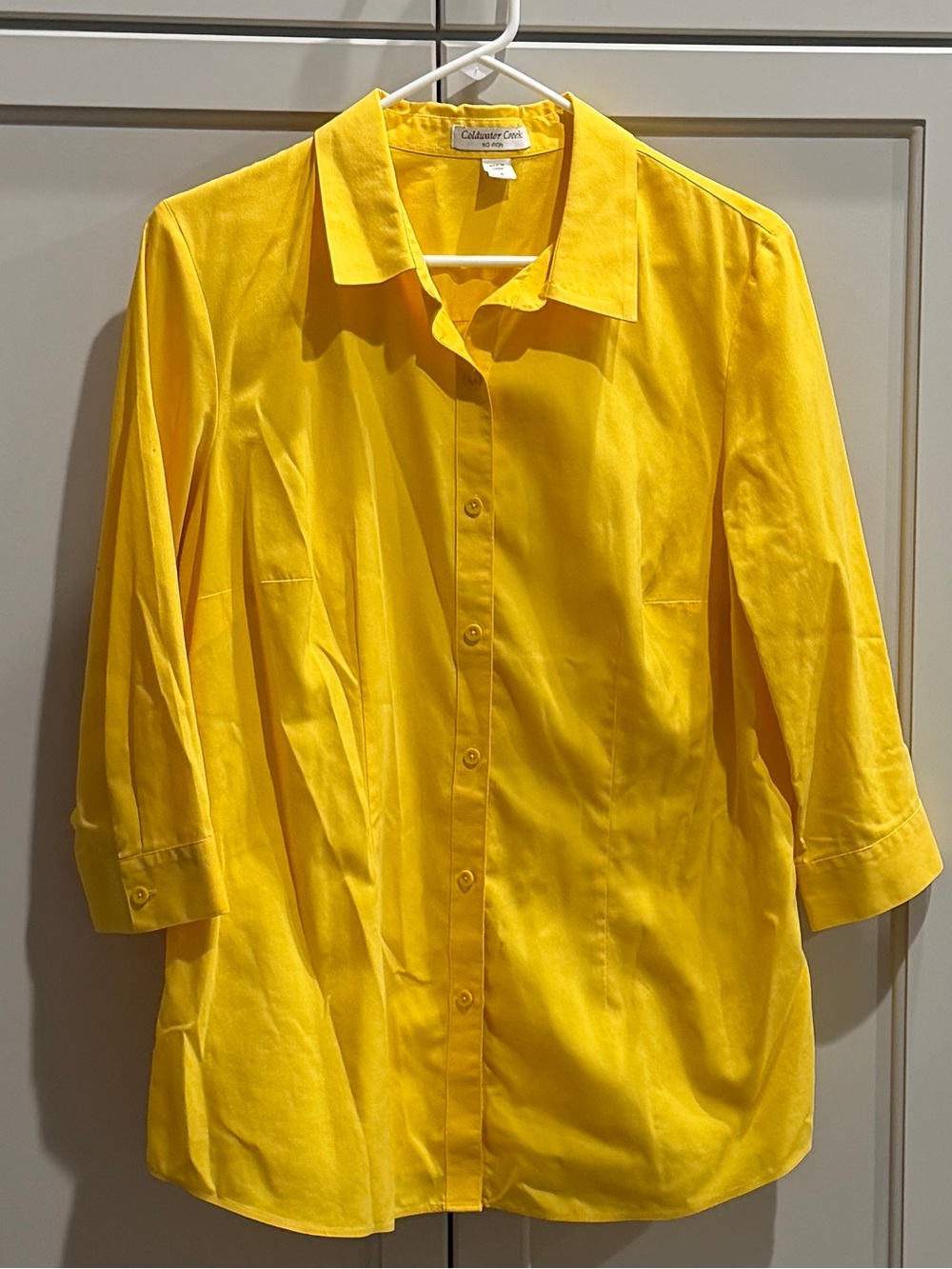 Coldwater Creek Sunny Yellow Button-Down Shirt
